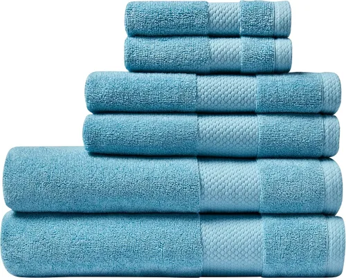 Miniatura 14 de Lacoste Heritage - Juego de toallas de algodón Supima de 6 piezas, 2 toallas de baño, 2 toallas de mano, 2 toallas pequeñas, aloe – altamente