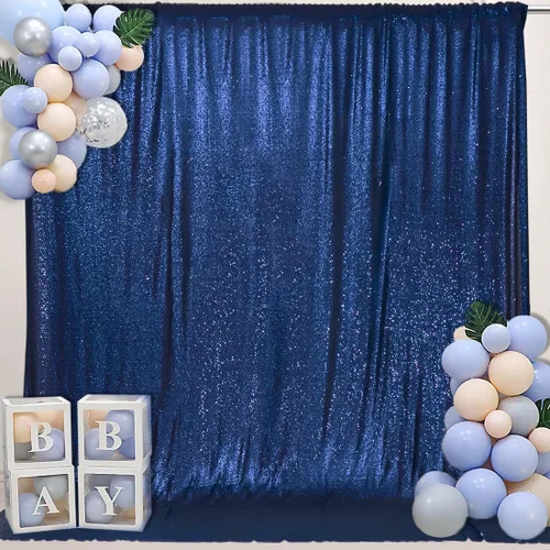 Miniatura 26 de PartyDelight - Fondo de lentejuelas rosa intenso de 6 pies x 8 pies para fotografía, cortina de bodas y eventos especiales Rosa encendido