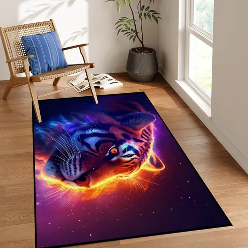 Miniatura 36 de Alfombra de Área Galaxia de 5' x 7', Dormitorio Sala de Estar para Niñas Niños Varones Alfombra Nebulosa Vórtex Tapetes Púrpura Azul Nube galaxy 1