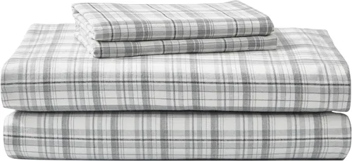 Miniatura 14 de Eddie Bauer - Sábanas de franela tamaño completo, algodón antibolitas y resistente a las arrugas, suaves al tacto para comodidad en todas