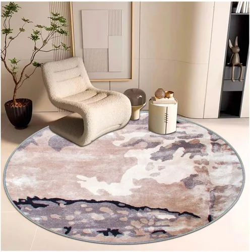 Miniatura 8 de Tapete para silla, alfombra de pelo corto para oficina, antideslizante, que reduce el ruido, alfombra redonda de 47 pulgadas, alfombra decorativa