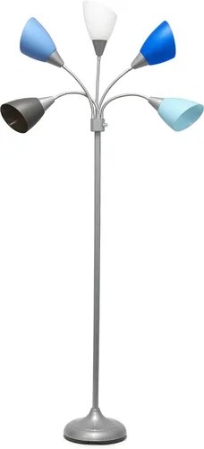 Miniatura 12 de Simple Designs LF2006-SBG 67" Lámpara de pie contemporánea con múltiples cabezales Medusa de 5 luces ajustable de cuello de ganso en plata con Tonos