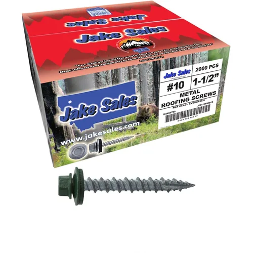 Miniatura 23 de 10 tornillos para techos de metal gris ABC de 1-1/2 pulgadas, cabezal de arandela hexagonal, arranque automático/roscado, arandela EPDM. 1 bolsa