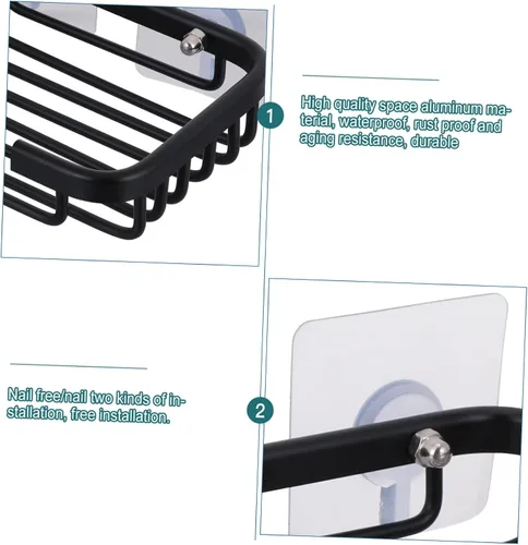 Miniatura 4 de COLLBATH 1 juego de jabonera de pared bandeja escurridor de jabón montado en la pared Soporte de jabón de baño Bandeja de secado Fregadero Estante
