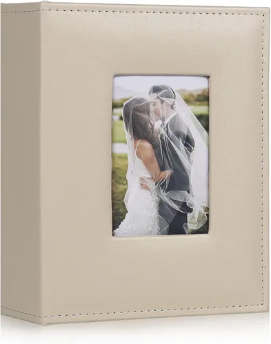 Miniatura 84 de Álbum de Fotos 4x6 para 300 Fotos Cubierta de Cuero PU Página Interior Negra para Álbumes de Boda Libro de Fotos Familiar Bebé Aniversario Bolsillo