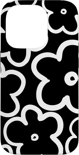 Miniatura 17 de Cute Flower Pattern Large Wildflower Black and White Floral Case for iPhone 17