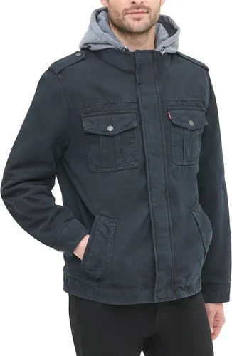 Miniatura 5 de Levis Chaqueta estilo militar con capucha de algodón lavado para hombre
