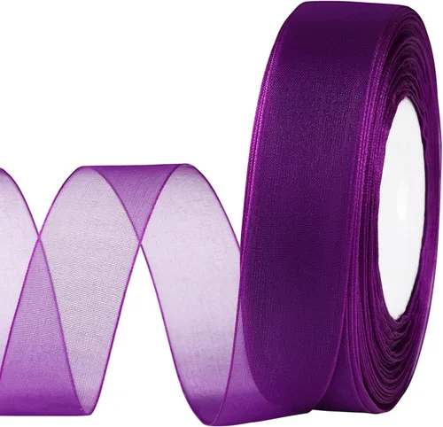 Miniatura 14 de molshine Cinta de organza transparente brillante de 50 yardas x 1 pulgada, cintas de tela de gasa para ramos de guirnaldas, lazo, boda, envoltura