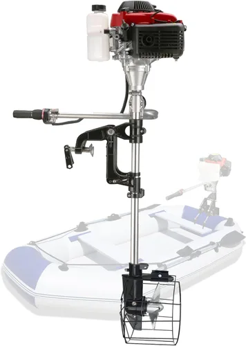 Motor fuera de borda de 4 tiempos 4 HP 60cc con sistema de refrigeración por aire. Motor de barco fuera de borda ligero