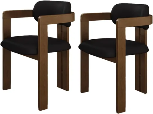 Miniatura 18 de Juego de sillas de comedor de madera, sillas de comedor modernas, silla de cocina tapizada, silla auxiliar de granja con brazos, para sala de estar