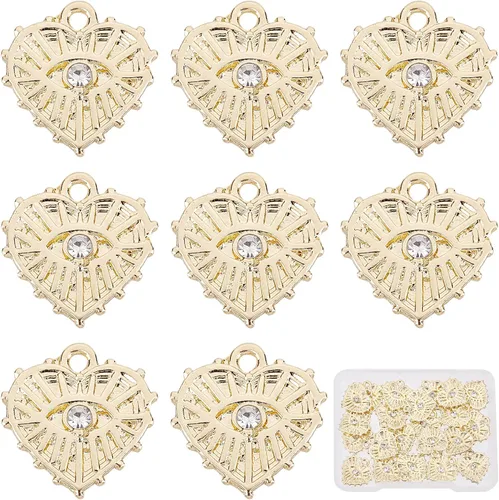 Miniatura 8 de SUNNYCLUE 1 caja de 36 piezas de 6 estilos de dijes contra el mal de ojo, gesto de mano, dije de victoria para hacer joyas, dijes, collares, aretes