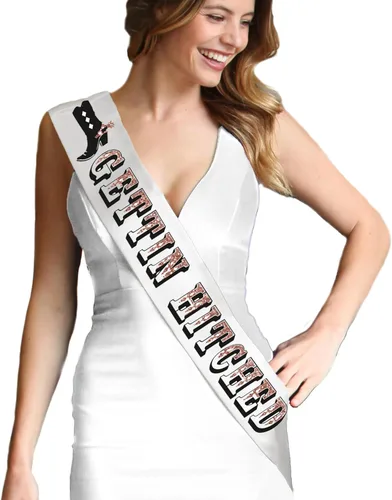 Miniatura 15 de Disco Cowgirl - Traje de despedida de soltera - Cowgirl Getting Hitched Bride Sash - Country Western Bridal Shower