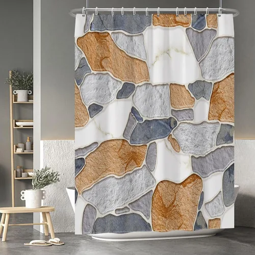 Miniatura 19 de Baocicoo - Cortina de ducha de abeja de miel, diseño de abeja de caricaturas, pista voladora, rústica, floral, para baño, decoración de bañera