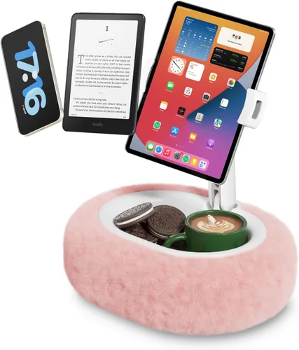 Miniatura 7 de Viozon Soporte de almohada para tableta, soporte de almohada Kindle, compatible con tableta/teléfono de 4 a 11 pulgadas con cuenco pequeño
