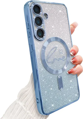 Miniatura 162 de ZONRW - Funda para Samsung Galaxy S22 Ultra magnética, para mujeres y niñas, cubierta trasera suave, lujosa, con corazón de amor, bling, degradado