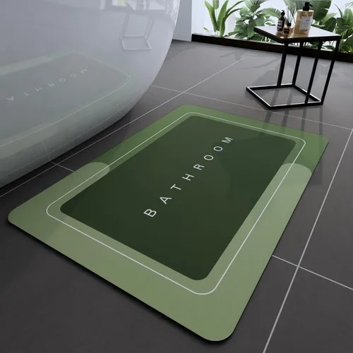 Miniatura 53 de Tapete de baño, tapetes de baño súper absorbentes, antideslizantes, de secado rápido, tapetes de goma fina para piso de baño que caben debajo