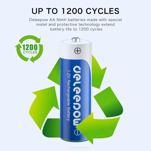 Miniatura 3 de AA Nimh - Baterías recargables de 3300 mAh Nimh AA 1200 ciclos, 1.2 V, paquete de 24 (no incluye cargador)