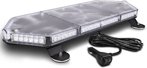 Miniatura 46 de NanoFlare NFMB56 Mini Barra de Luz Estroboscópica LED Roja Blanca de 17" 12V 56W [Clase SAE 1] [Imán/Montaje Permanente] Barra de Luz de Baliza