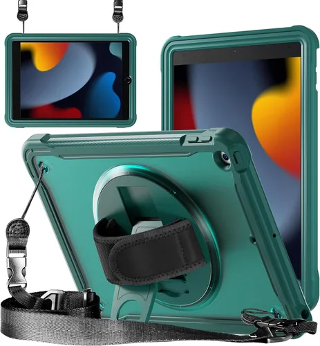 Miniatura 12 de ZenRich Funda a prueba de golpes para iPad de 9ª/8ª/7ª generación de 10.2 pulgadas 2021/2020/2019, Funda resistente de servicio pesado con soporte