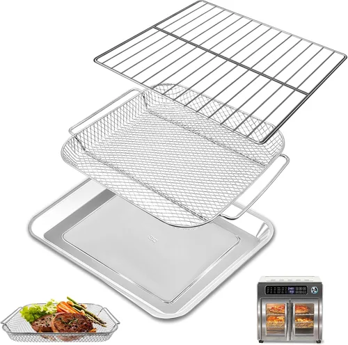 Miniatura 9 de Piezas de repuesto para freidora de aire Emeril Lagasse Everyday 360, accesorios de freidora de aire de acero inoxidable antiadherente de grado