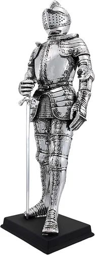 Miniatura 4 de Veronese Design Armadura medieval de caballero en armadura con acabado plateado