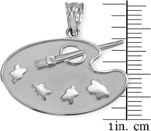 Miniatura 2 de Colgante de plata de ley 925 con dije de paleta de pintor, Plata esterlina