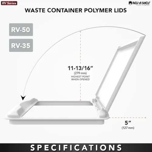 Miniatura 4 de Tapa para cubo de basura de 35 cuartos de galón, de la marca Rev-A-Shelf plateado