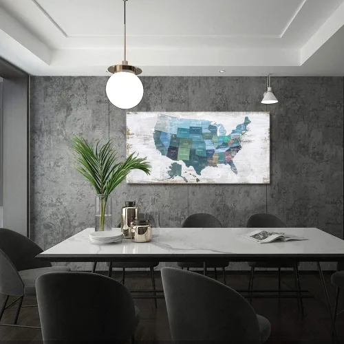 Miniatura 3 de Mapa de los Estados Unidos para decoración de pared, mapa de los Estados Unidos, arte de pared para decoración de pared, fondo de madera, US Map
