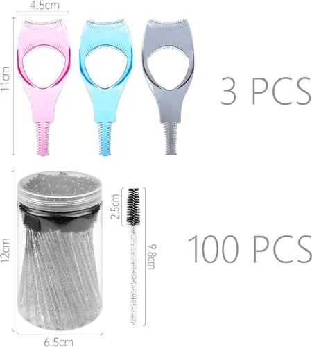Miniatura 6 de Juego de 100 cepillos desechables para pestañas y protector de máscara de pestañas, varitas de maquillaje, brochas de maquillaje, carretes