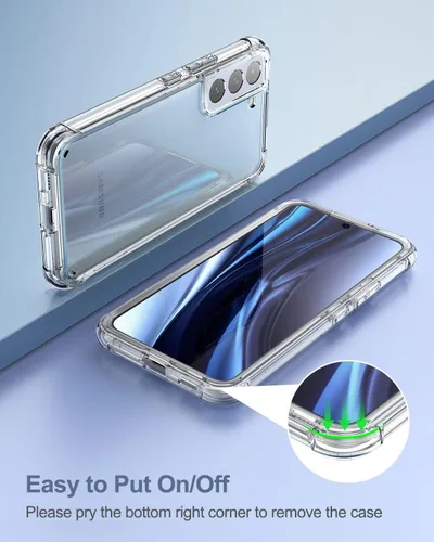 Miniatura 5 de SURITCH Funda transparente para Samsung Galaxy S22 de 6.1 pulgadas (solamente), [protector de pantalla integrado] carcasa rígida protectora