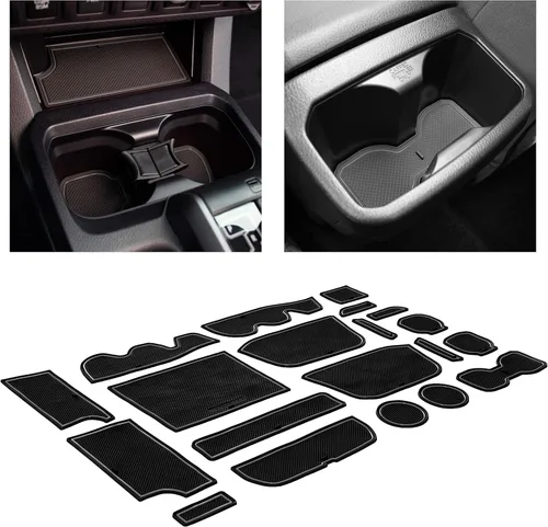 Miniatura 20 de CupHolderHero Compatible con accesorios Toyota Tundra 2014-2021 - Insertos de portavasos antideslizantes antipolvo, tapetes para consola central