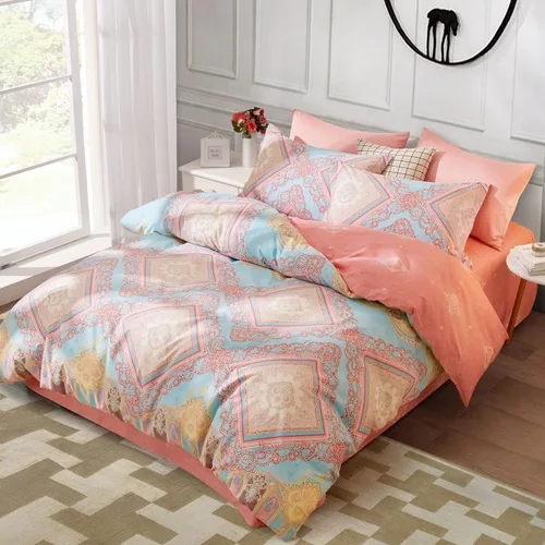 Miniatura 55 de SAPHREAS Juego de Funda de Edredón de Flores Rosas 2 piezas Algodón Estilo Jardín Campanilla Floral Ropa de Cama Juego de Funda de Edredón 100%