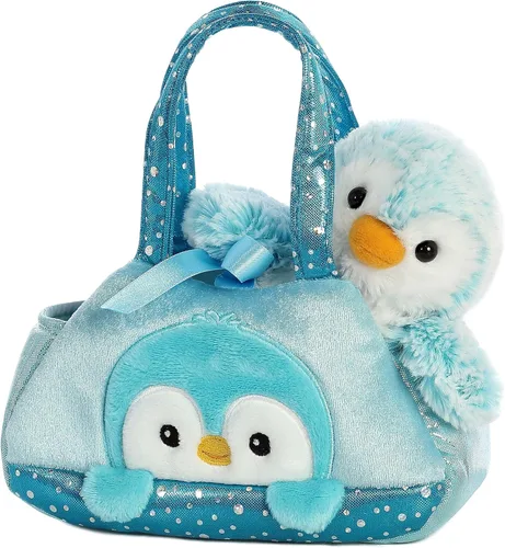 Aurora® Fashion Fancy Pals™ Pompom Penguin™ - Animal de peluche - Compañeros sobre la marcha - Accesorios elegantes - Azul 7 pulgadas