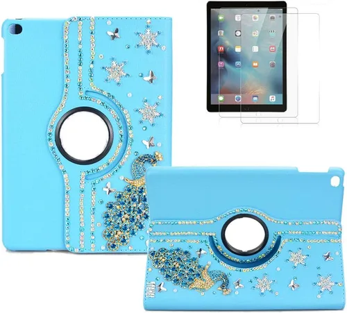 Miniatura 8 de Bling - Funda compatible con Samsung Galaxy Tab A7 10.4 (2022) - Elegante - 3D hecha a mano con mariposa de cristal giratoria de 360 grados