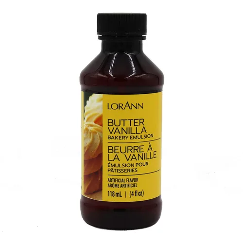LorAnn. Emulsión de vainilla de mantequilla para panadería, botella de 4 onzas.