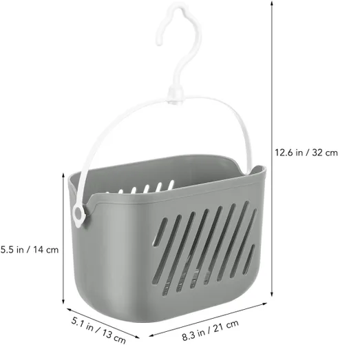 Miniatura 3 de Angoily Organizador de ducha colgante de plástico, cesta de ducha portátil, organizador de cocina, cesta de almacenamiento con gancho para el hogar