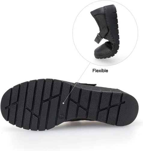 Miniatura 4 de VJH confort Zapatos planos Mary Jane para mujer, transpirables, cómodos, con punta redonda, tacón bajo, sin cordones, ligeros, para caminar