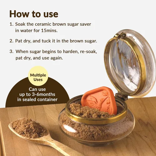Miniatura 4 de Terra Cotta Sugar Saver Suavizante seguro para alimentos para galletas, malvaviscos, frutas secas, especias y más Diseño de colibrí Protector