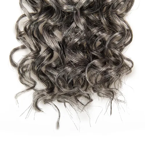 Miniatura 7 de QRHSUKA - Mechones rizados con ganchillo GoGo, cabello ondulado con ganchillo de agua para mujeres, sintético gris, trenzado bohemio, trenza de onda