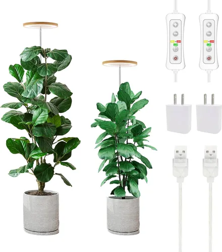 Miniatura 16 de Yadoker - Luz de cultivo LED de espectro completo para plantas de interior, lupa negra, altura ajustable, temporizador automático, bajo voltaje