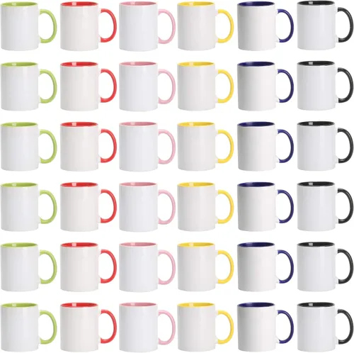 Miniatura 8 de Taza de sublimación cambiable de 11 onzas, 3 colores surtidos, negro, azul y rojo, empaquetada en caja blanca, caja de 6