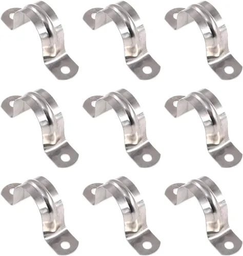 Keadic 30 Uds M32 Dos Agujeros Correa U Soporte Tubo Correa Tensión Clips Acero Inoxidable Resistente Tubo Rígido Abrazadera