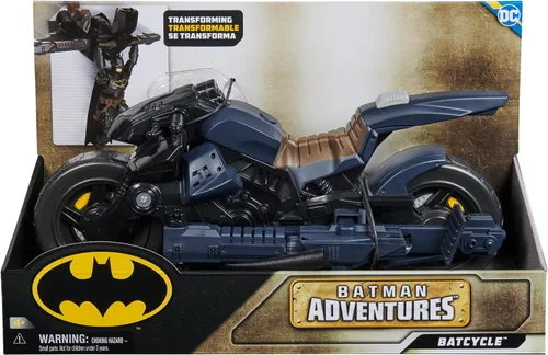 Miniatura 2 de DC Comics, Aventuras de Batman, Batcycle de Batman, Batcycle y Batglider Transformables 2-en-1, Figura Compatible, Juguete de Súper Héroe para Niños