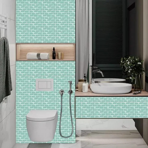 Miniatura 5 de Adhesivos para azulejos de despegar y pegar, autoadhesivas para losetas en muro de cocina, azulejos de mosaico, papel tapiz adhesivo impermeable