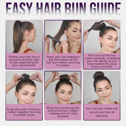 Miniatura 5 de Creador de moños para el cabello y accesorios para mujeres y niños - Clip fácil para cabello largo - Herramienta para torcido francés - Soporte