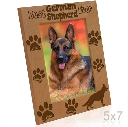 Miniatura 3 de KATE POSH Marco de fotos Best German Shepherd Ever, regalos para amantes de los perros, regalos para cachorros, regalos conmemorativos, marco