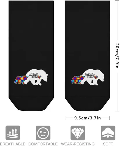 Miniatura 2 de Divertidos calcetines de tobillo para concientización sobre el autismo, calcetines deportivos de corte bajo para hombres y mujeres