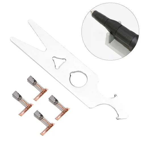 Miniatura 6 de Juego de 2 pares de llaves de cepillo de carbono, accesorios de pieza de repuesto para taladro de uñas, incluye cepillo de carbono y llave