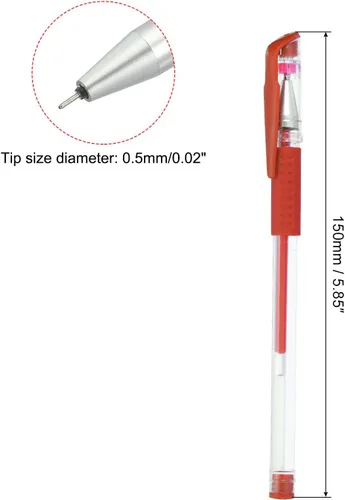 Miniatura 2 de PATIKIL Bolígrafos de gel rojos, 50 varillas transparentes de punta fina con agarre suave rojo, bola de rodillo de 0.020 in, bolígrafos de tinta