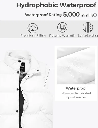 Miniatura 4 de wantdo Chalecos acolchados para mujer, chaleco grueso de invierno, ropa de abrigo, chaleco acolchado cálido